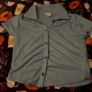 blue blouse tween top